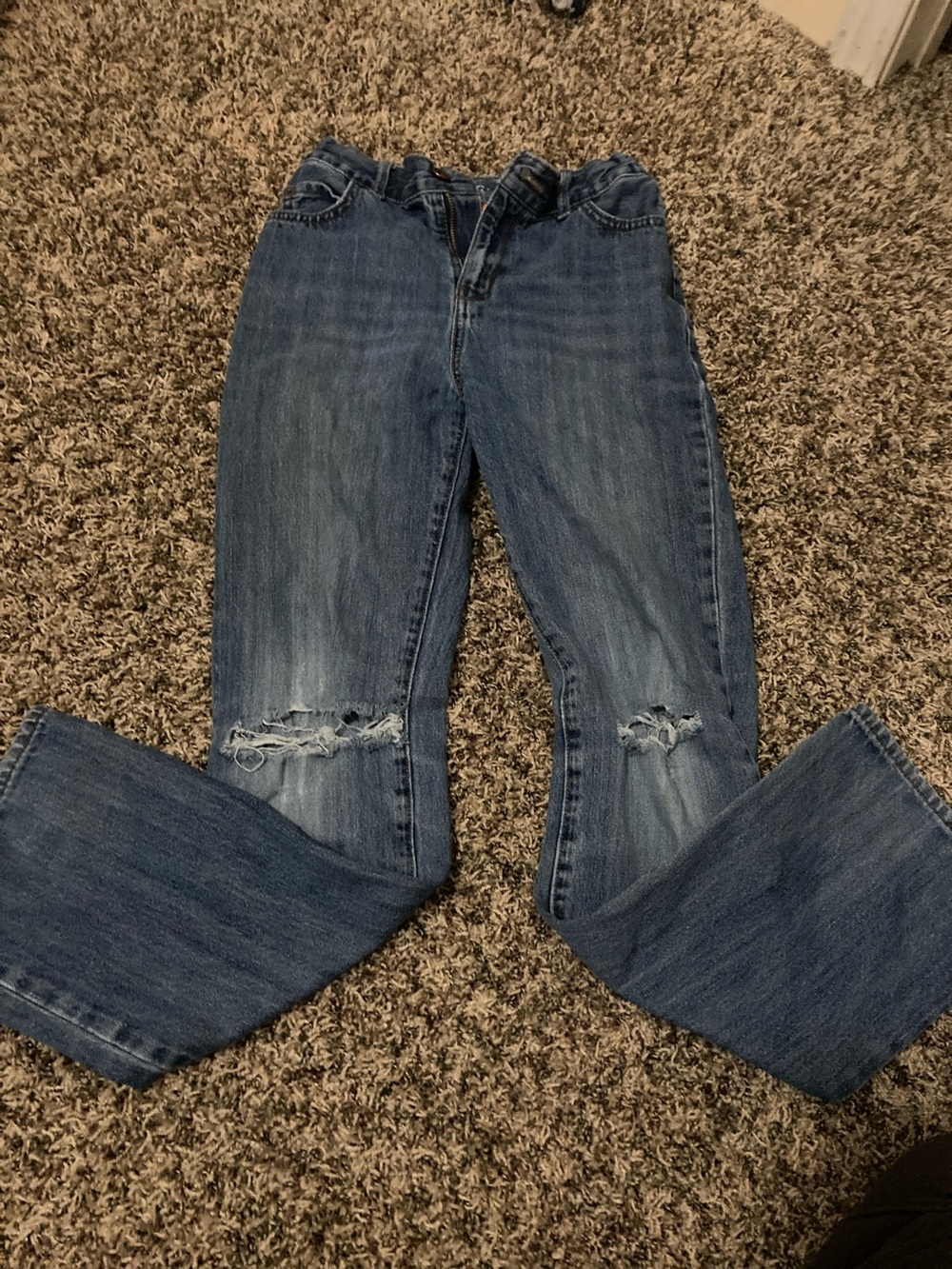 Place Women's Distressed Wide-Leg Jeans - Blue